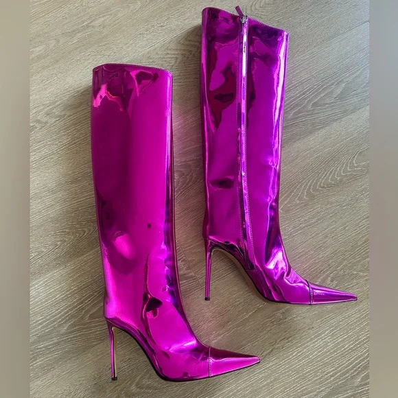 ALEXANDRE VAUTHIER TALL METALLIC BOOTS IN PINK SIZE IT41 - Picture 4 of 9